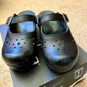 Dansko black leather clogs. Size 35
